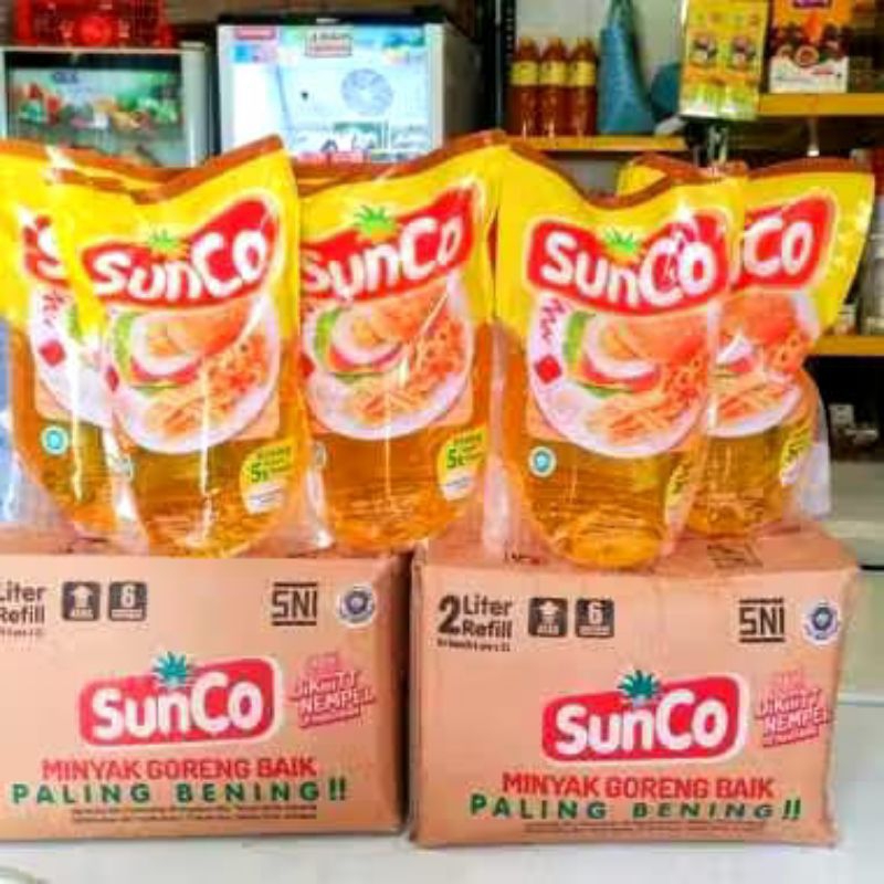 

MINYAK GORENG SUNCO 2L 1 DUS / KARTON ISI 6 × 2L MINYAK SAYUR TERLARIS