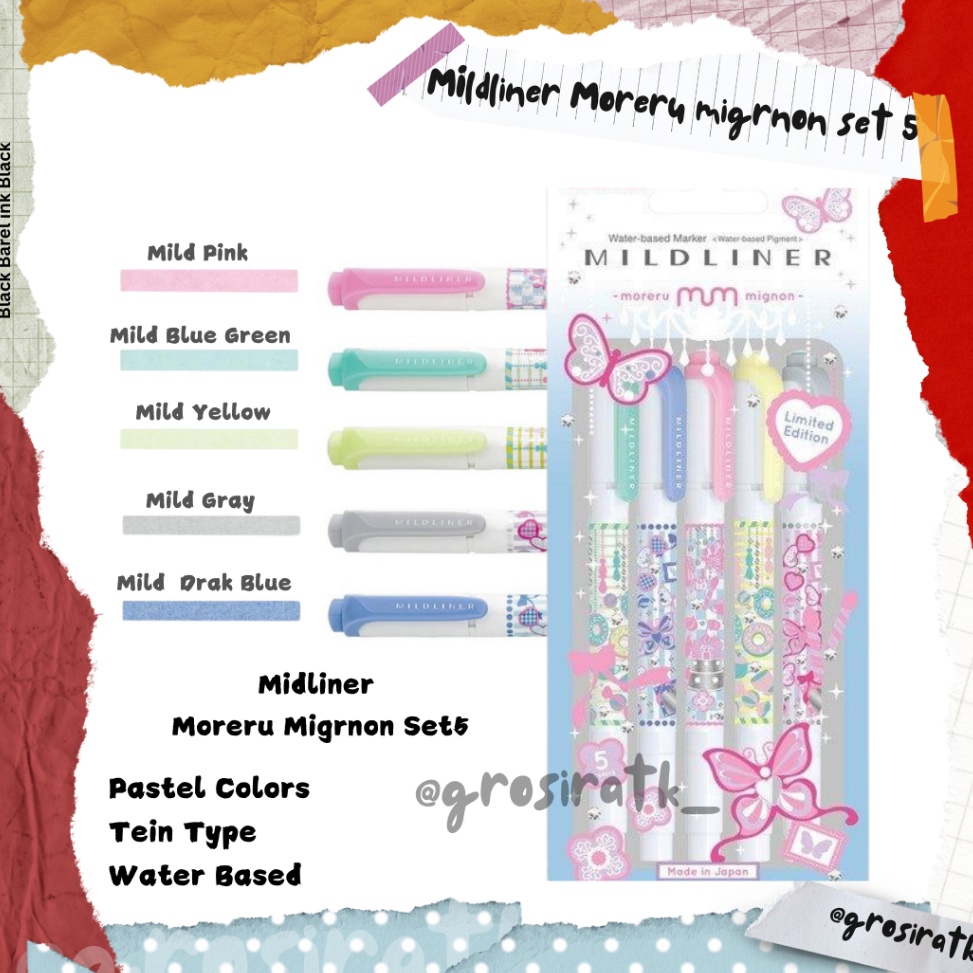 

ART A2J6 Zebra Mildliner Moreru Mignon Set 5 Pcs Highlighter best seller