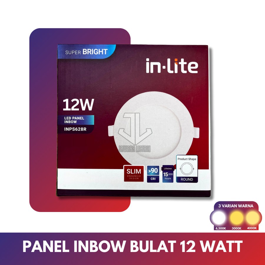 LED PANEL INLITE IN-LITE 12W 12 W 12WATT BULAT INPS 628 R INPS628R