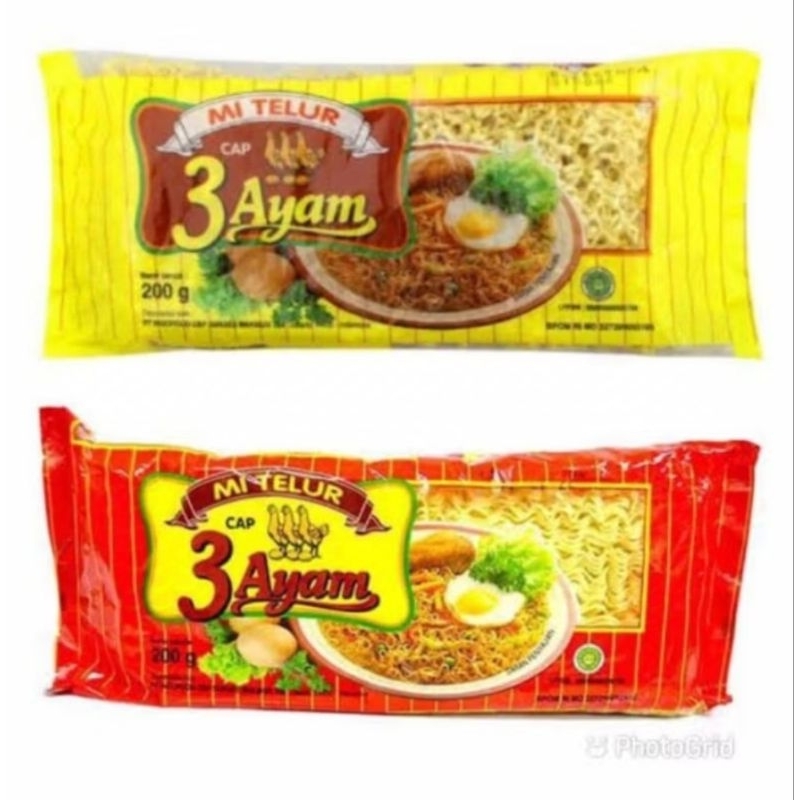 

Mie telur cap 3 ayam 200gr