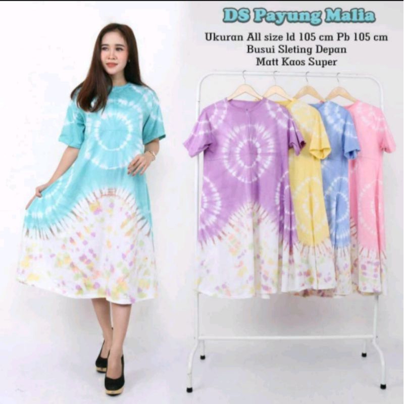 Daster kaos payung jumbo busui ibu hamil Lengan pendek Bahan Kaos katun adem nyaman di pakai Daster 