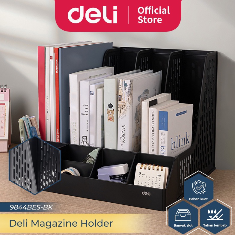 

ART P8J5 Deli File Box File Tray File Organizer Rak Box Rak Penyimpanan Pena Rak File Bahan Plastik 34 Sekat 984XBES