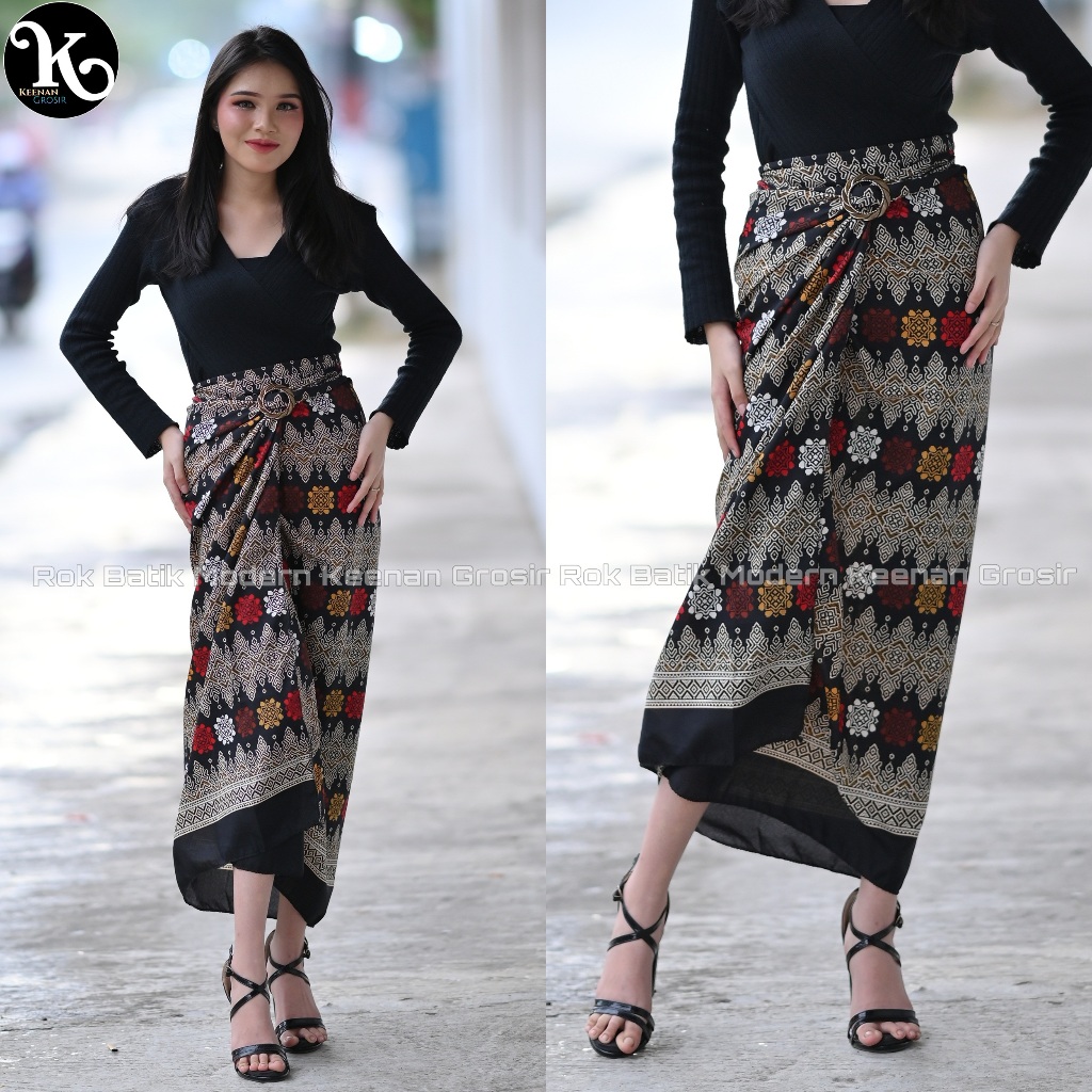 Keenan Grosir Rok lilit batik modern Kain lilit batik tali panjang free ring batik wanita cantik