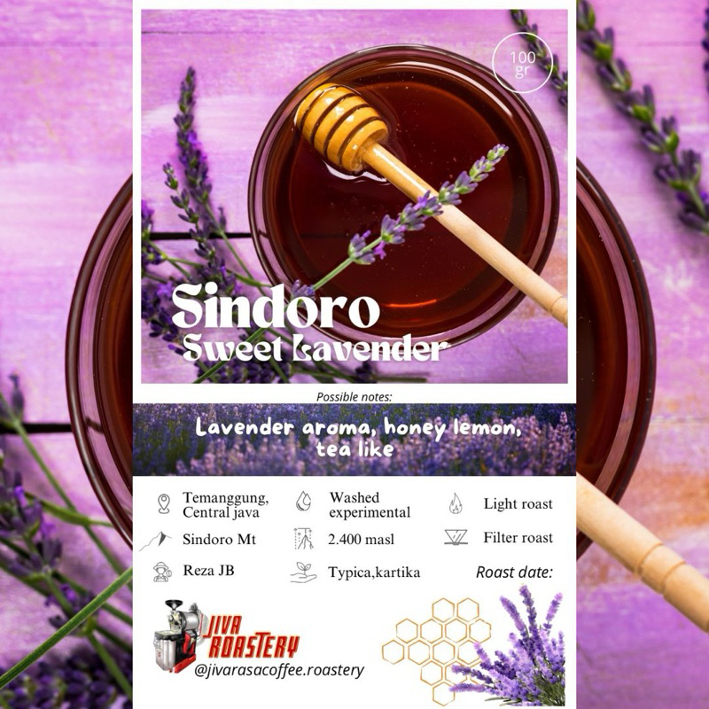 

Kopi Arabika Sindoro Sweet Lavender Biji Kopi / Kopi Bubuk 100g