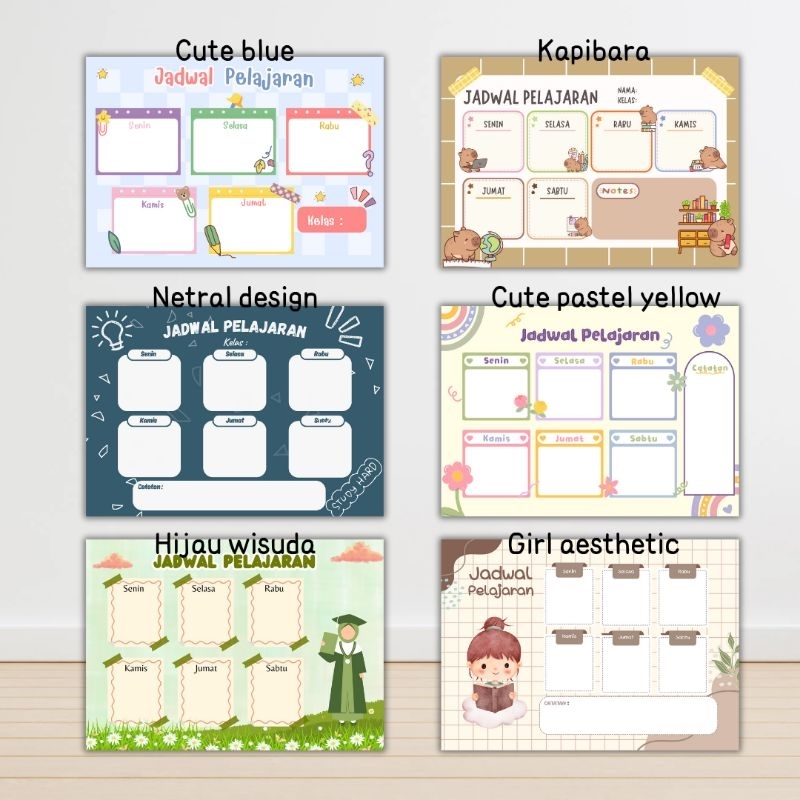 

Jadwal Pelajaran Wipe & clean, jadwal pelajaran lucu, aesthetic, kapibara