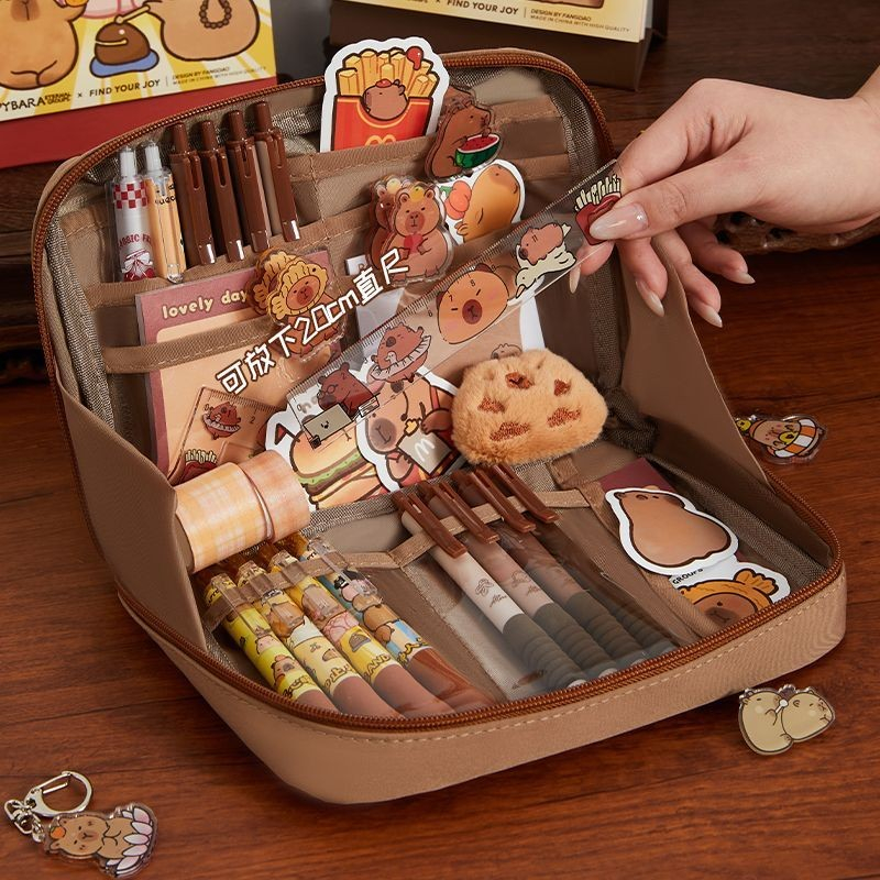 

Capabala Large Opening Pencil Case/Student Stationery Box Stain Resistant Large Capacity Pencil Case