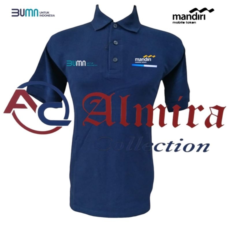 kaos polo shirt Bank mandiri mobile token kaos BUMN BANK MANDIRI MOBIL TOKEN