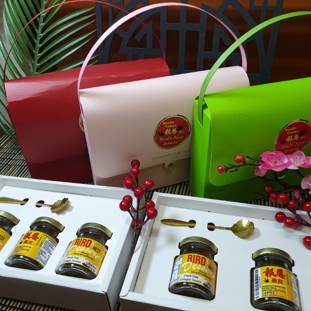 

Hampers Sarang Burung Walet Parcel Kado Bingkisan - Minuman Peach Gum Concentrate Birds Nest Dessert