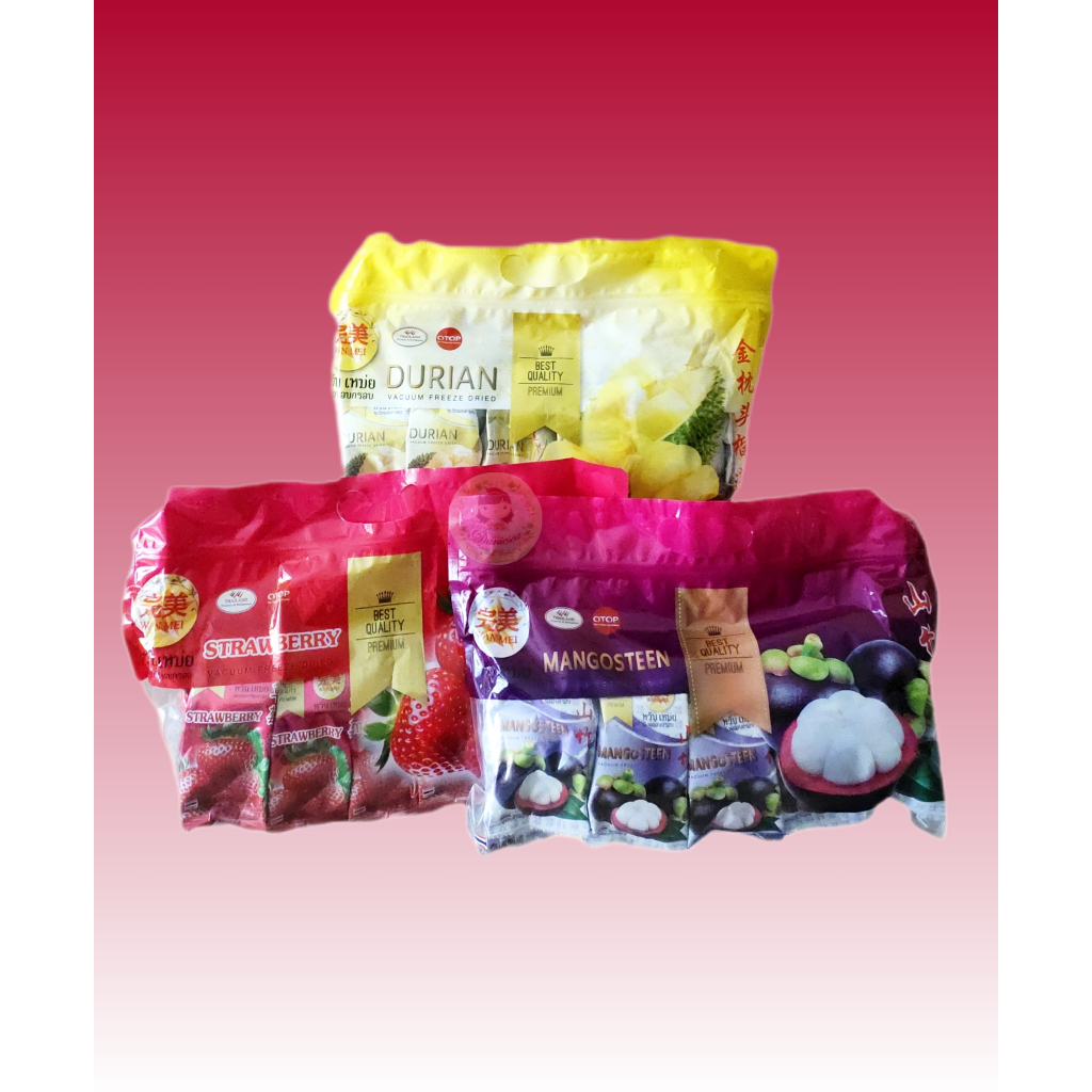 .Snack Import | Sepack Wan mei Durian, Strawberry, Manggis vacuum dried Buah kering thailand(ds bgr)
