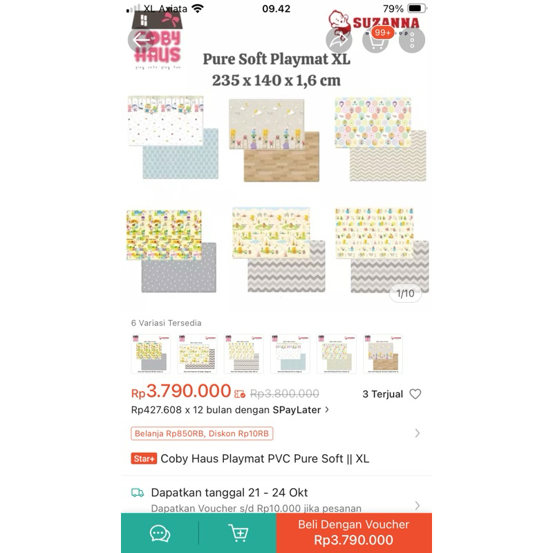 Coby Haus Playmat PVC Pure Soft XL Pororo Bugs