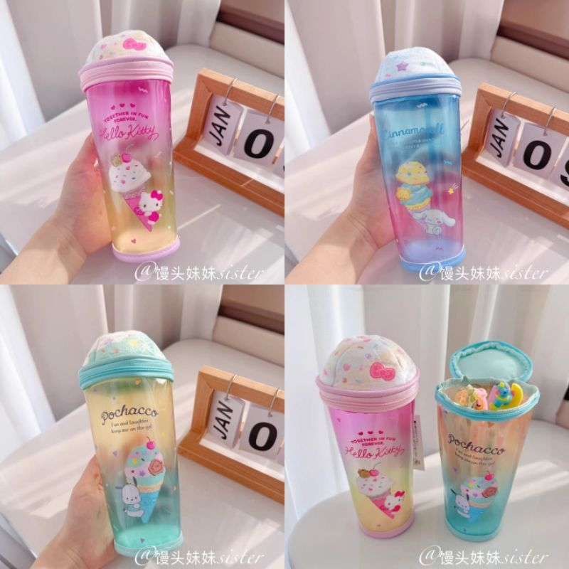 

Tempat Pensil Kuas Make Up ORI Sanrio Karakter Hello Kitty Cinnamoroll Pochacco Model Cup Es Krim