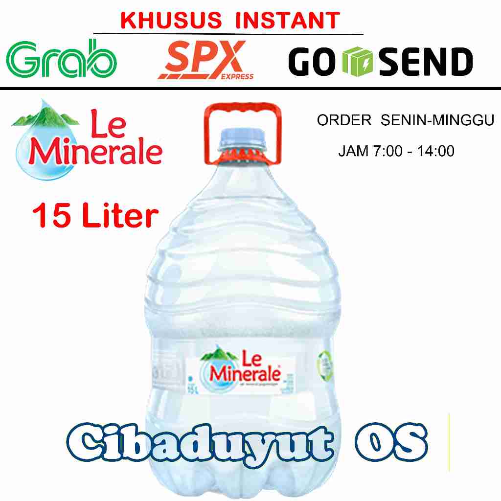 

GALON LE MINERALE 15 LITER AIR MINUM MINERAL GALON 5 LITER KHUSUS INSTAN GOSEND SPX