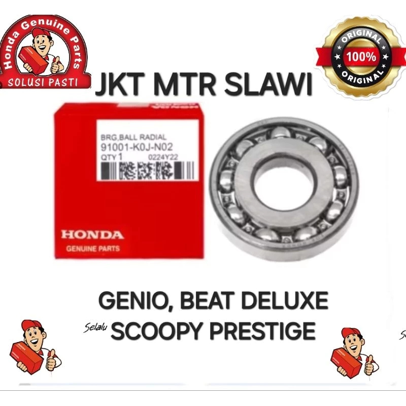91001-K1AN01 laher kruk as genio, beat deluxe, scoopy prestige 2020-2024 ukuran 60/22 uu ori honda a