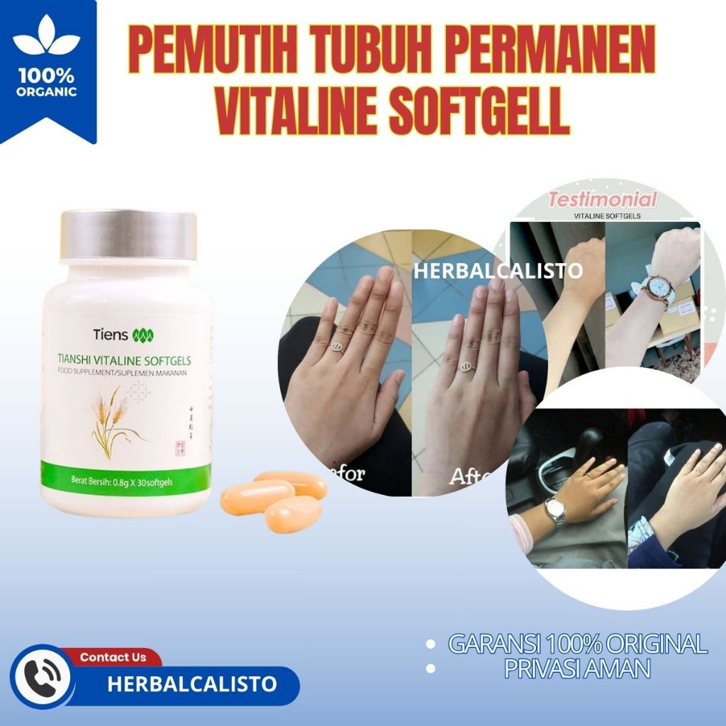 Pemutih Badan Permanen Bpom Vitaline Softgel Penghilang Bekas Luka Obat Pemutih Tubuh Ampuh Obat Her