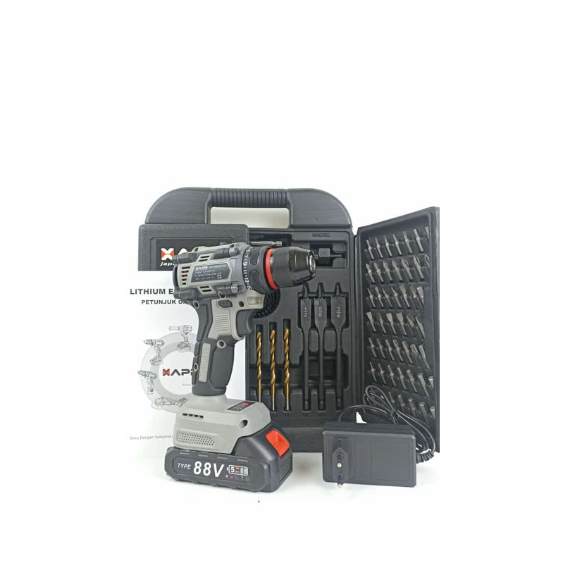 Bor Baterai 10mm ap12+mata bor dapat 100 mata bor garansi panjang