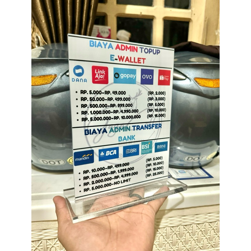 

BISA CUSTOM BIAYA ADMIN TOP UP AKRILIK MEJA KONTER UKURAN 15x20 BAHAN TEBAL