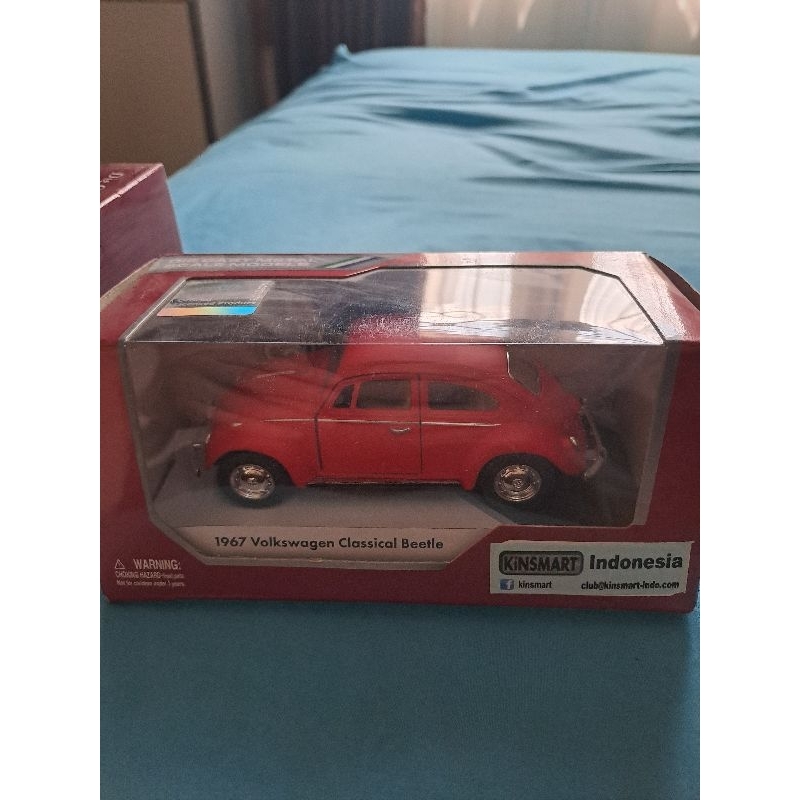 Kinsmart Volkswagen Beetle VW Beetle kodok merah doff baru