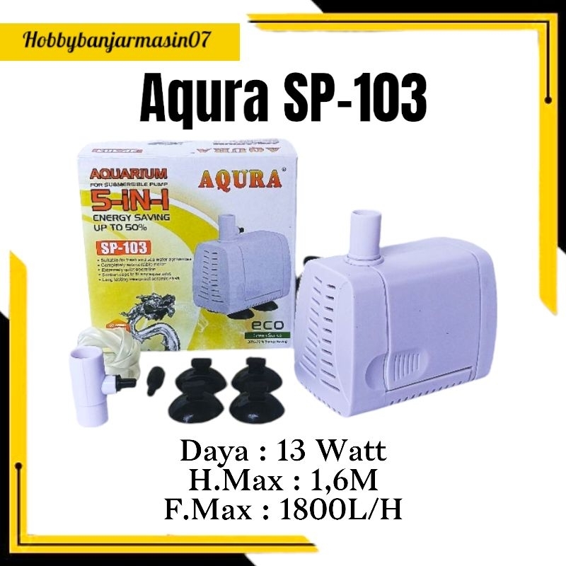 Mesin Filter Aquarium pompa kolam air pump Aqura ASP 103A