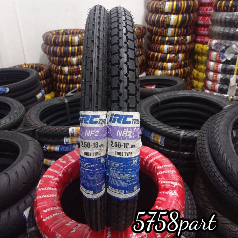 BAN IRC NON TUBLES 250/18 BUNGA LURUS/TAHU ORIGINAL 100%