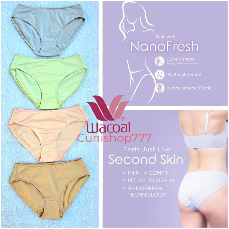PANTY MIDI WACOAL ANTI MIKROBA NANO FRESH TECHNOLOGY CD WANITA CELANA DALAM POLOS ip 5346 k189