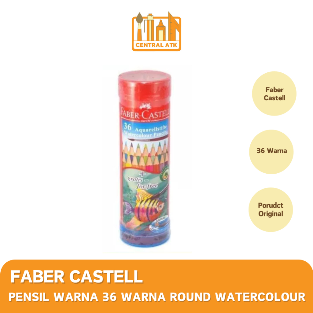 

COLOUR PENCIL / PENSIL WARNA FABER CASTELL 36 WARNA ROUND WATERCOLOUR