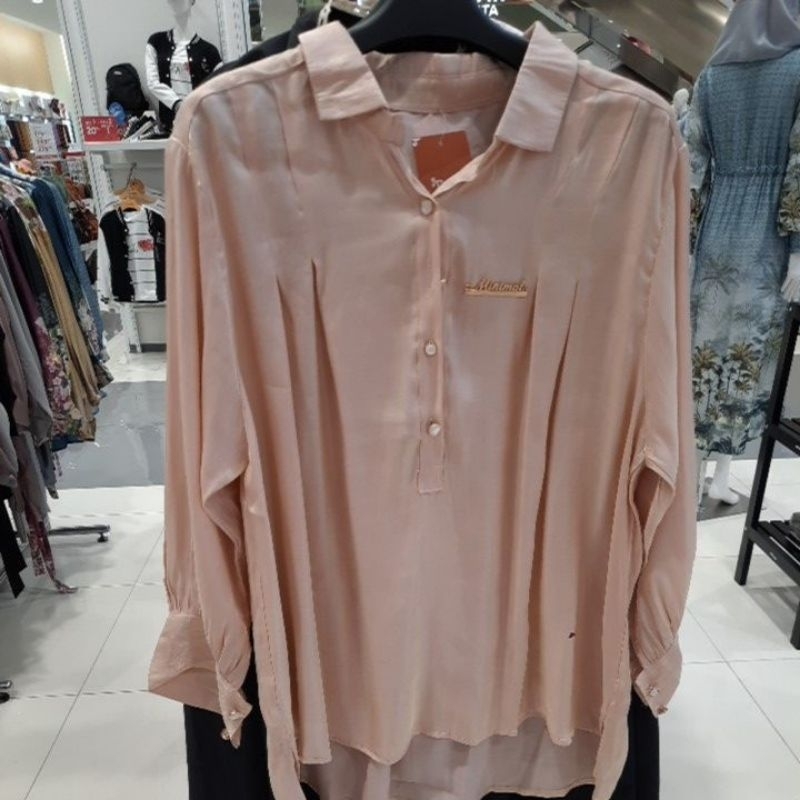 Blouse muslimah shimer dan plisket premium/ outfit kondangan/mewah motif by Tazbiyah MATAHARI