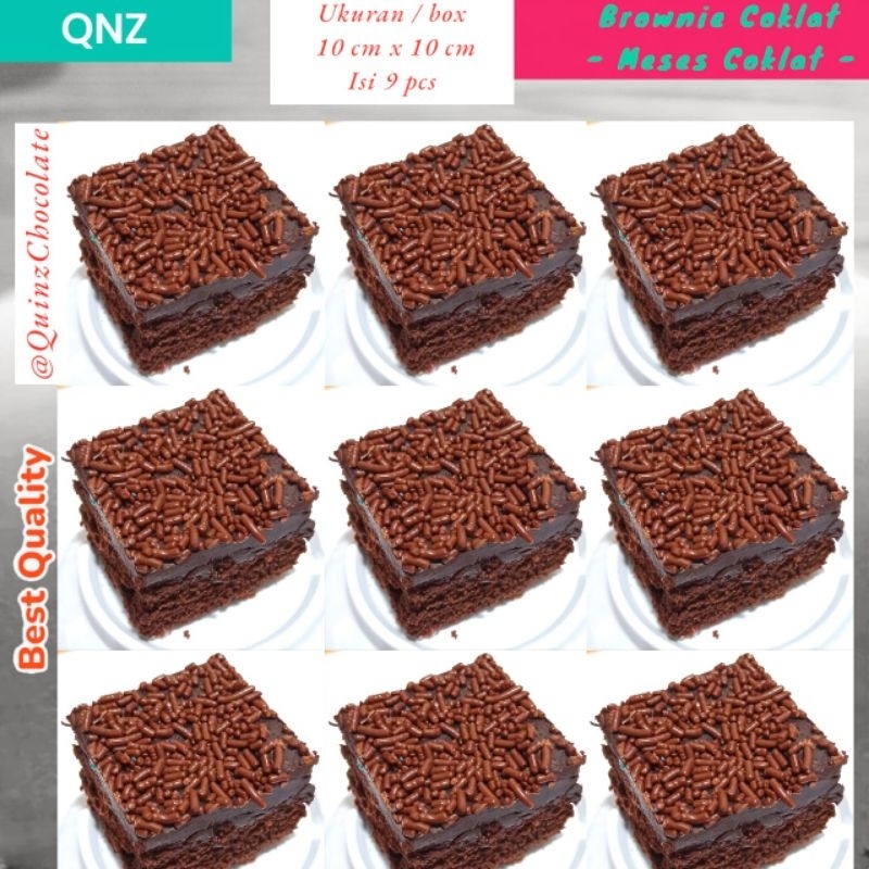 

Quinz Fudgy Brownies Coklat / Varian Meses Coklat enak 2 / isi 9 pcs per box uk 10x10