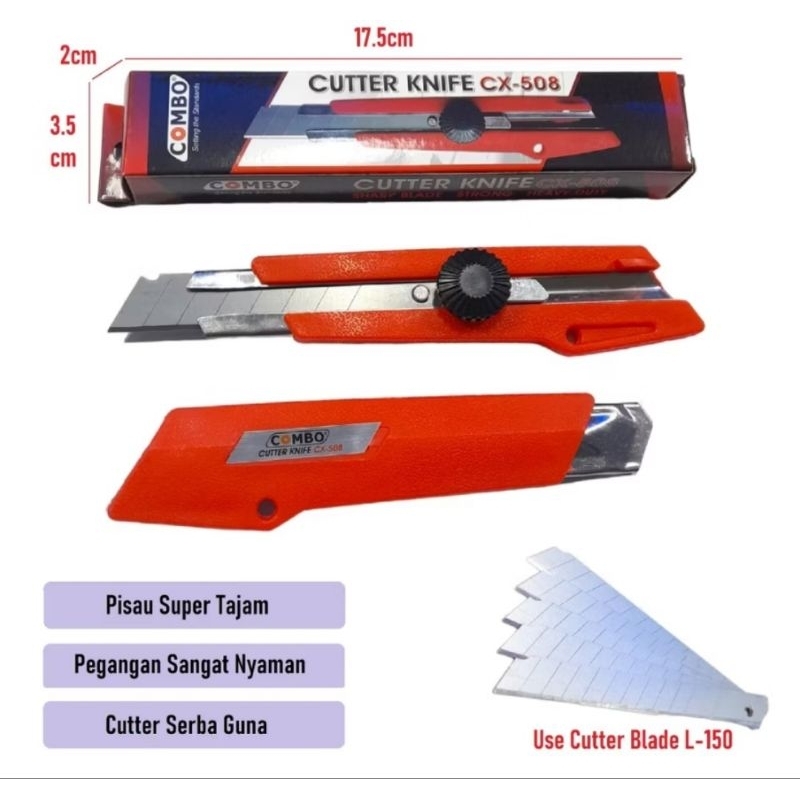 

Cutter Besar / Pisau Cutter / Isi Cutter / Refill Cutter / Kater Pemotong Kertas Besar CX 508