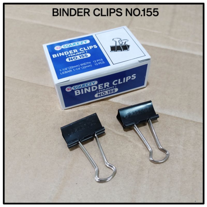 

1 Kotak Binder Clips No.155 Isi 12 Pcs