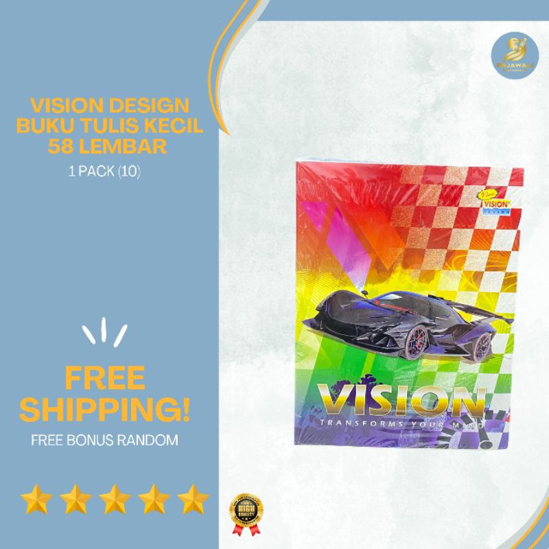 

Vision Design Buku Tulis Kecil 58 Lembar/ 1 Pack (10)/ HARGA TERJANGKAU KUALITAS TERBAIK!/ FREE BONUS RANDOM!