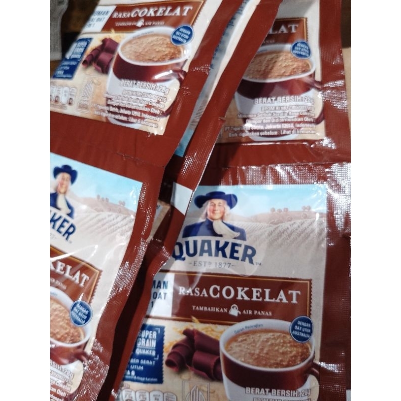 

Quaker Oatmeal Minuman Sereal Rasa Cokelat 1 Renceng isi 10 sachet @28g