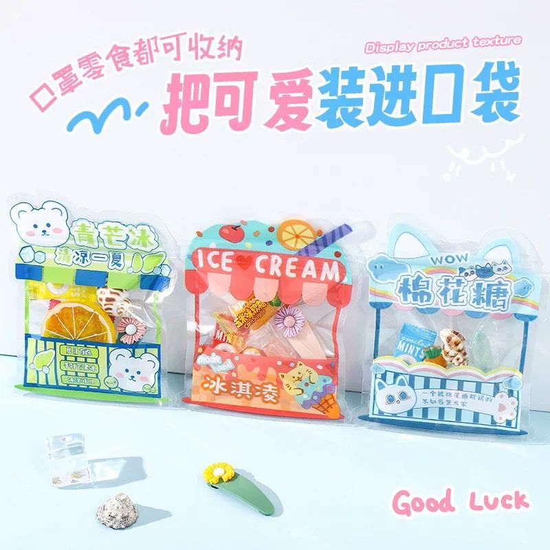 PLASTIK ZIPPER PERMEN AESTHETIC / PLASTIK PACKAGING ZIPLOCK MOTIF KAWAII / PLASTIK PERMEN SNACK MAKA