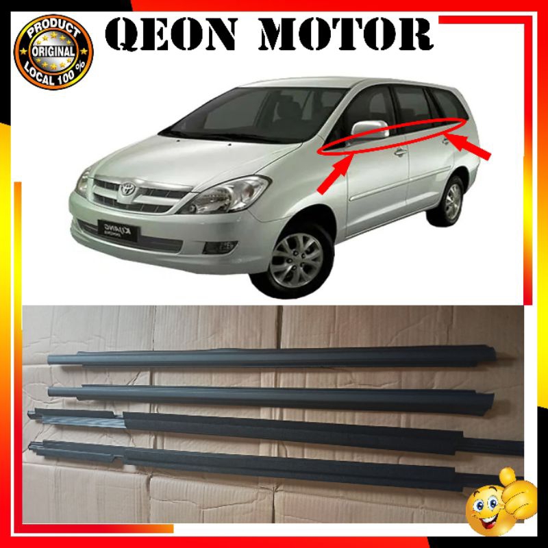 list kaca luar innova ori hitam/pelipit kaca luar original