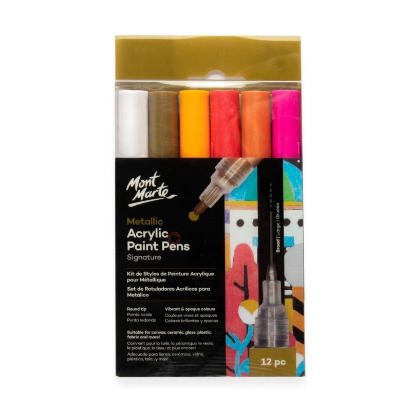 

(IAS) Mont Marte Metallic Acrylic Paint Pens Signature 12pc
