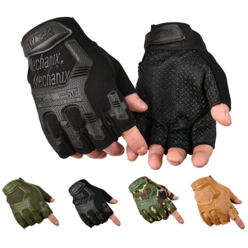 sarung tangan outdoor half finger tactical glove motor, sepeda set