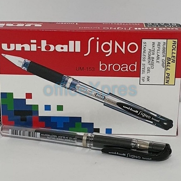 

Terkini Pulpen Gel UniBall Sno Broad UM153 Pen UniBall pment ink 1mm Ballpoint Sno Broad