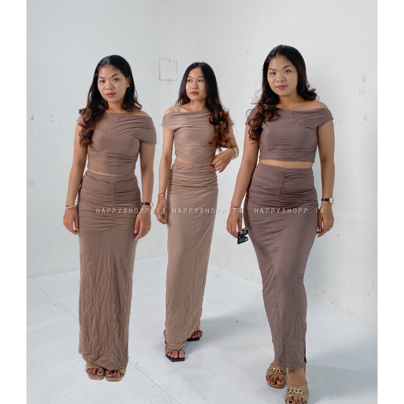 MOCHI ONE SET / SANIA SETELAN ONE SET TOP SANIA VIRAL SPANDEX SETELAN WANITA KEKINIAN / GWEN SET / O