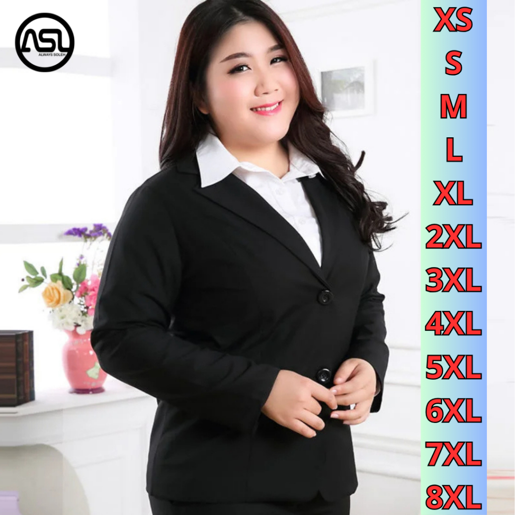Blazer Hitam Wanita Jumbo / Blazer Jumbo Wanita / Jas Wanita Formal Jumbo / Blazer Cewek Jumbo