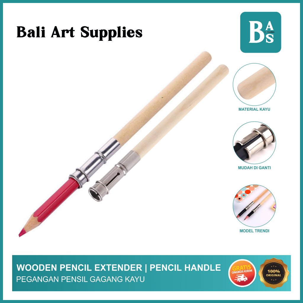 

Wooden Pencil Extender - Pensil Holder - Sambungan Pensil - Bali Art Supplies