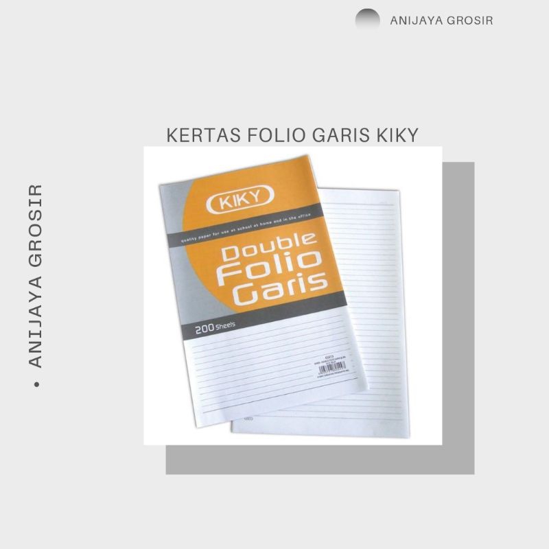 

KERTAS DOUBLE FOLIO GARIS MEREK KIKY F4 ISI 200L Paper Stationery