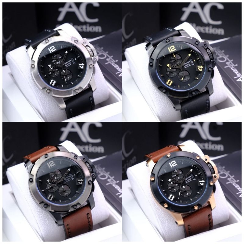 jam tangan pria Alexandre Christie Ac 6295 kulit Original