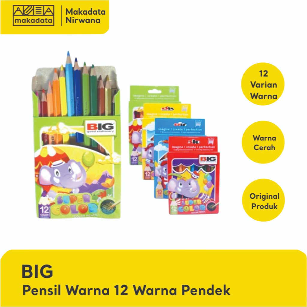 

BIG PENCIL/PENSIL WARNA CP-5002 12 WARNA PENDEK (1 PCS)