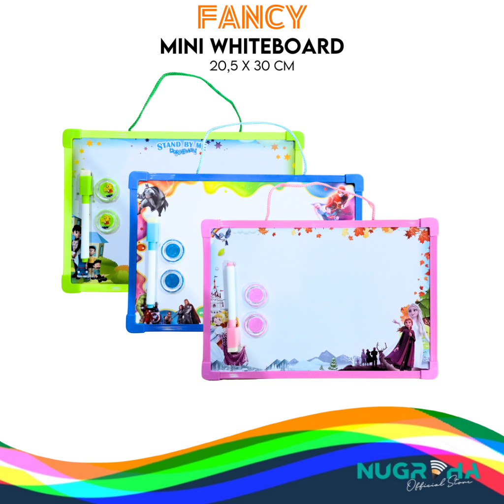 

PAPAN TULIS MINI 20.5x30 CM FANCY 6202 / COLORFUL WHITE BOARD / WHITE BOARD WIPE AND CLEAN FREE SPIDOL PENGHAPUS MAGNET