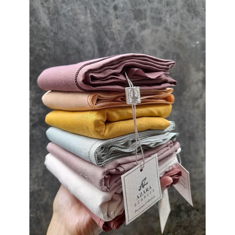 Hijab Segiempat Azara / Hijab Segiempat Polos (Free Pouch)