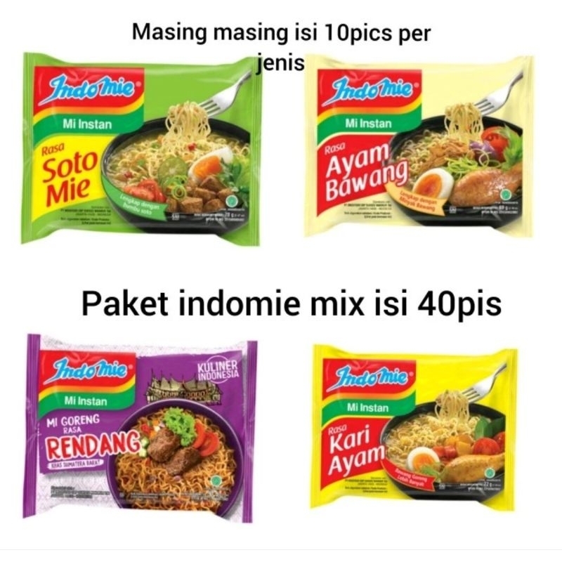 

PAKET INDOMIE TERSEDIA BERBAGAI VARIAN RASA