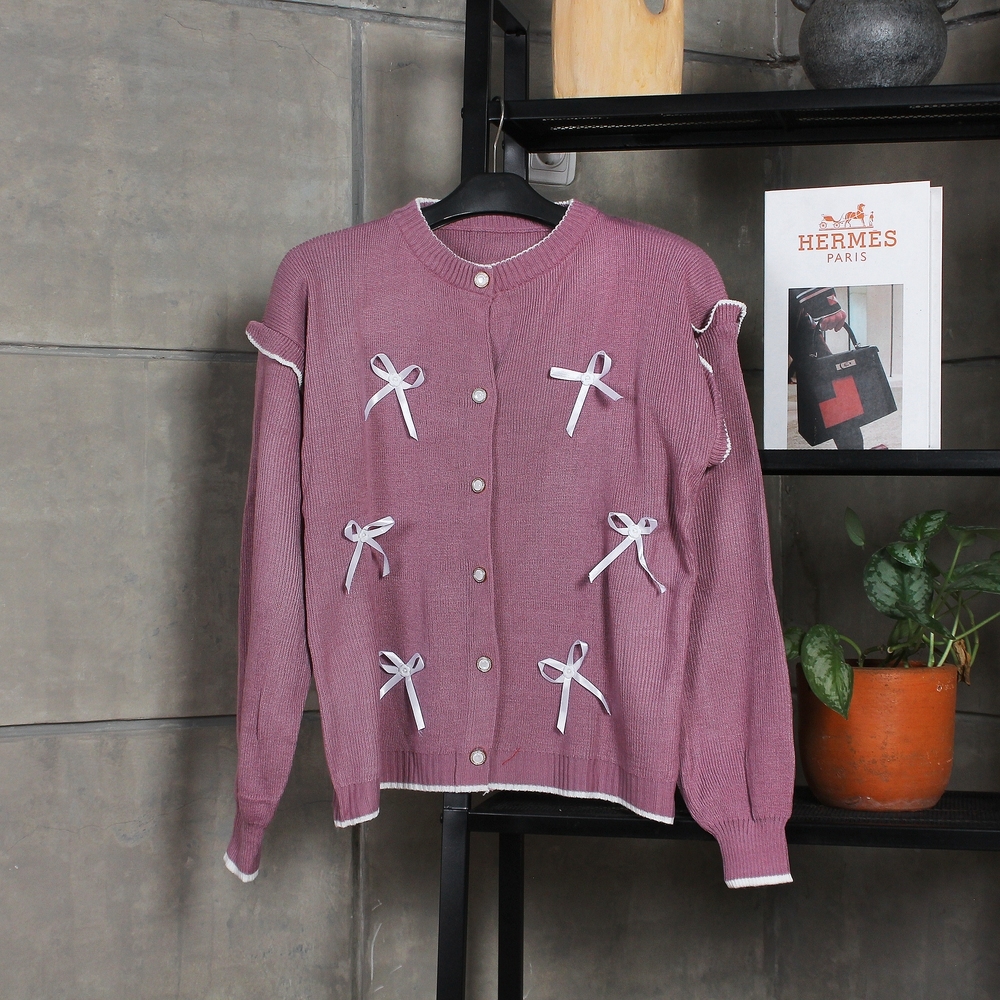 MyPeepsWear- Cardigan pita rajut/ cardigan korean style/ cardigan rajut premium