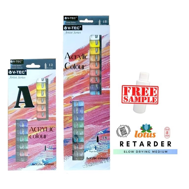 

KODE F86W VTEC Acrylic Colour set 12 warna x 12ml tube