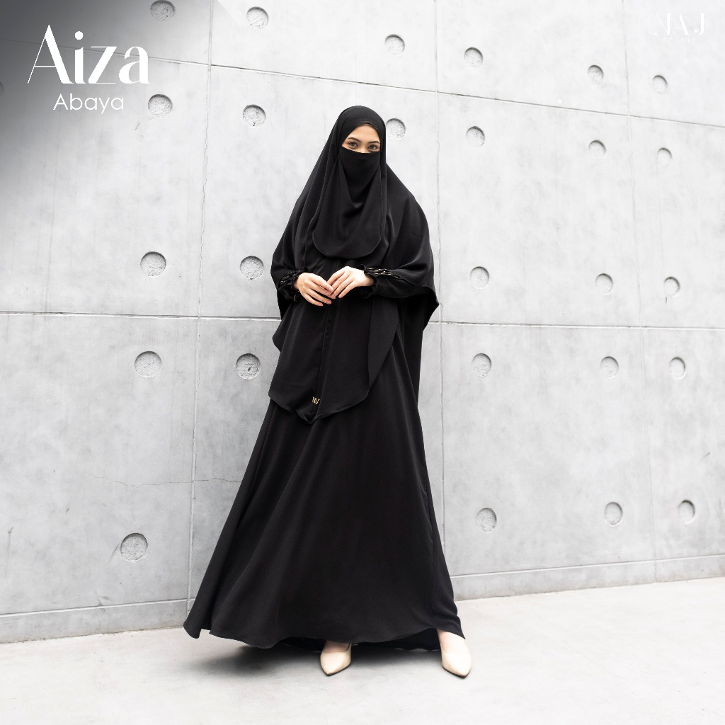 NAJ Studio - (ABAYA ONLY) Aiza Abaya Syari Gamis Umroh Haji Polos Premium