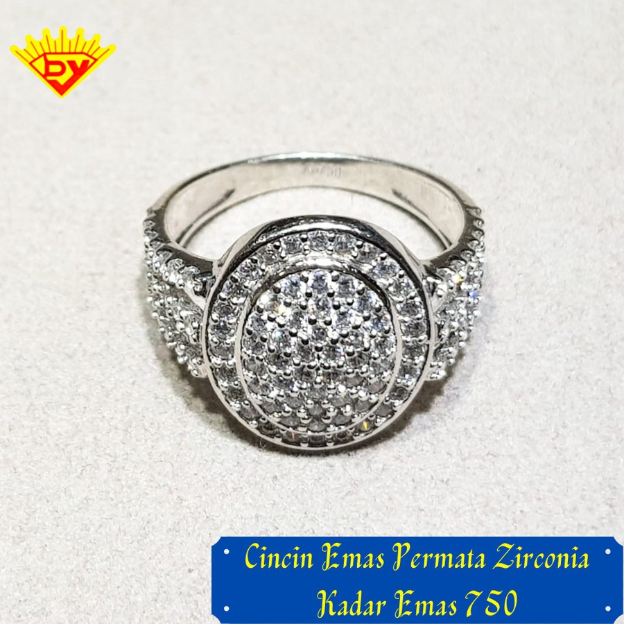 Cincin Emas Putih Kadar Emas 750