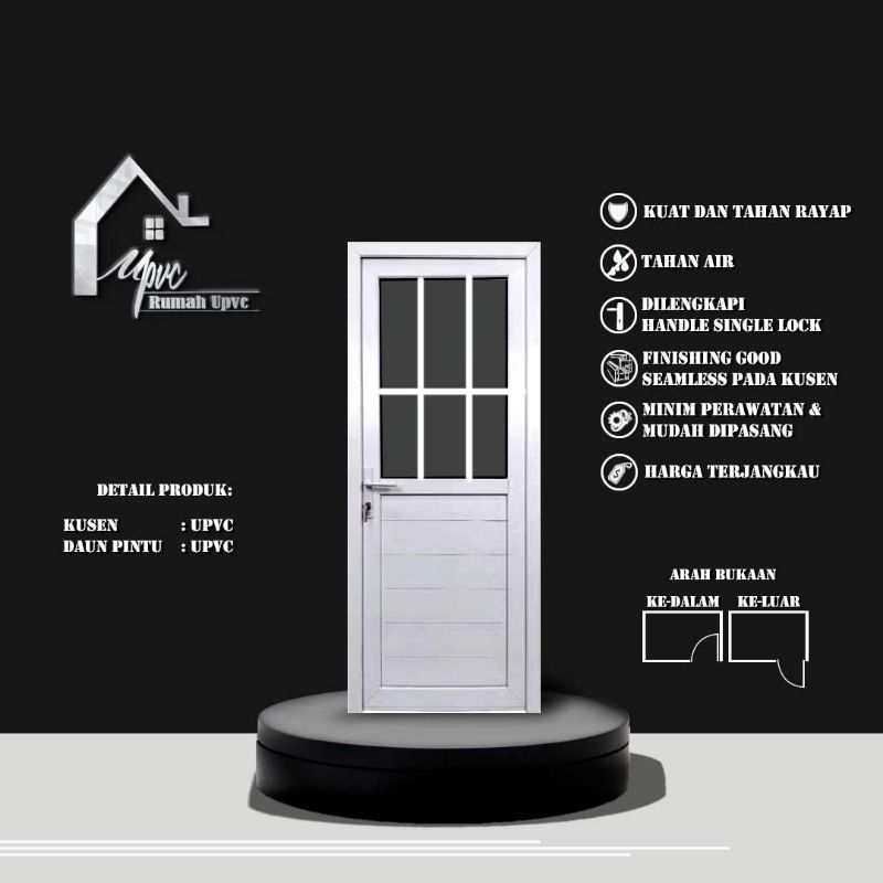 PINTU KOMBINASI UPVC  PREMIUM-PINTU KAMAR,PINTU DAPUR,PUNTU GUDANG,PINTU MEWAH,PINTU KEDAP SUARA